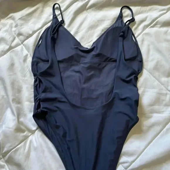 Aerie blue high cut on piece swimsuit size medium - Picture 5 of 8